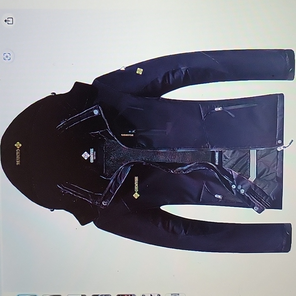 GEMYSE black ski snow jacket winter waterproof windproof removable hood XS New